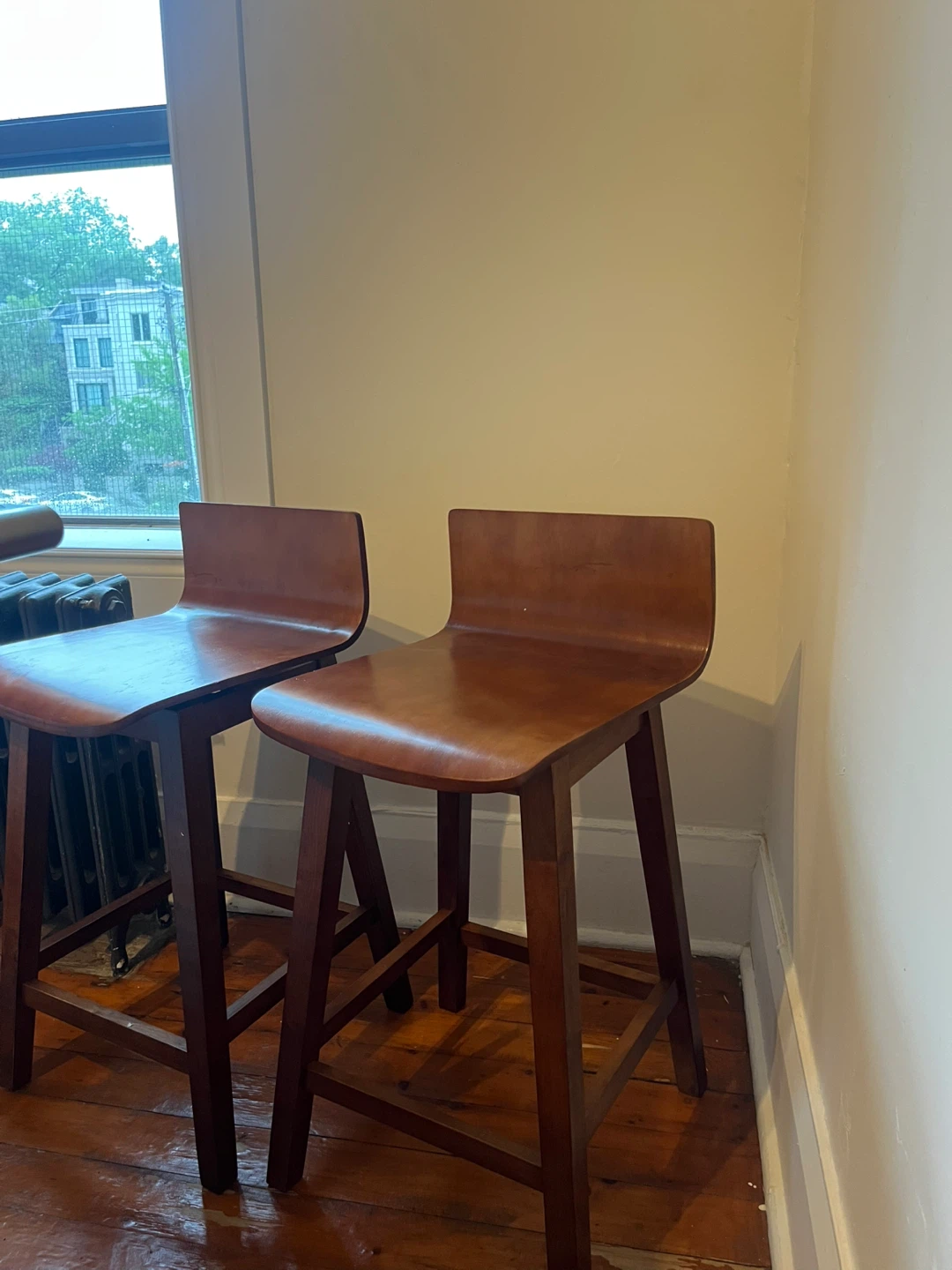 Brand new solid wood swivel stools