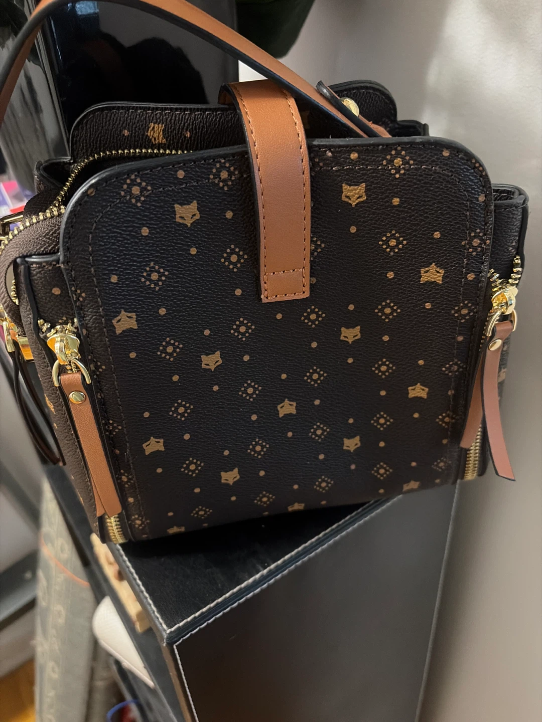 Brown Fox Print Handbag - photo 2