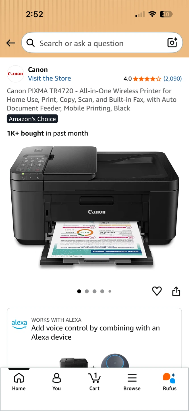 Canon PIXMA TR4720 Wireless Printer