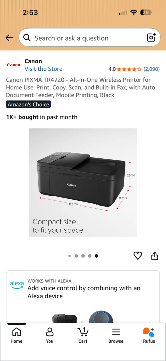Canon PIXMA TR4720 Wireless Printer - photo 3