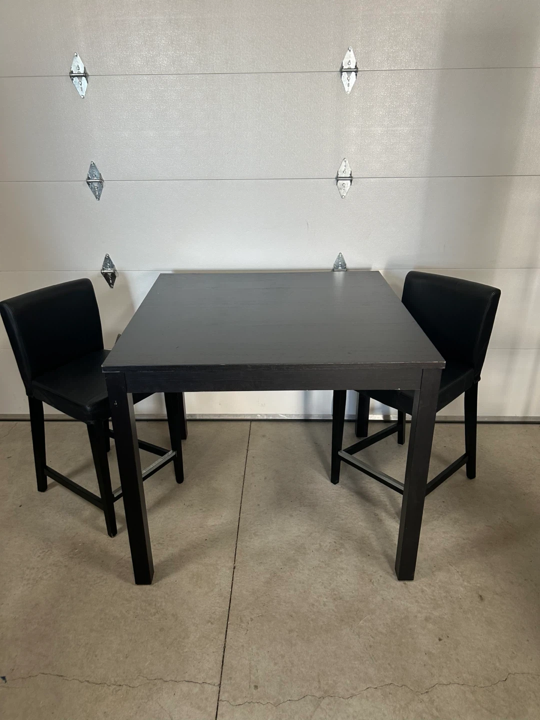 Black Bar Height Table with 2 Stools