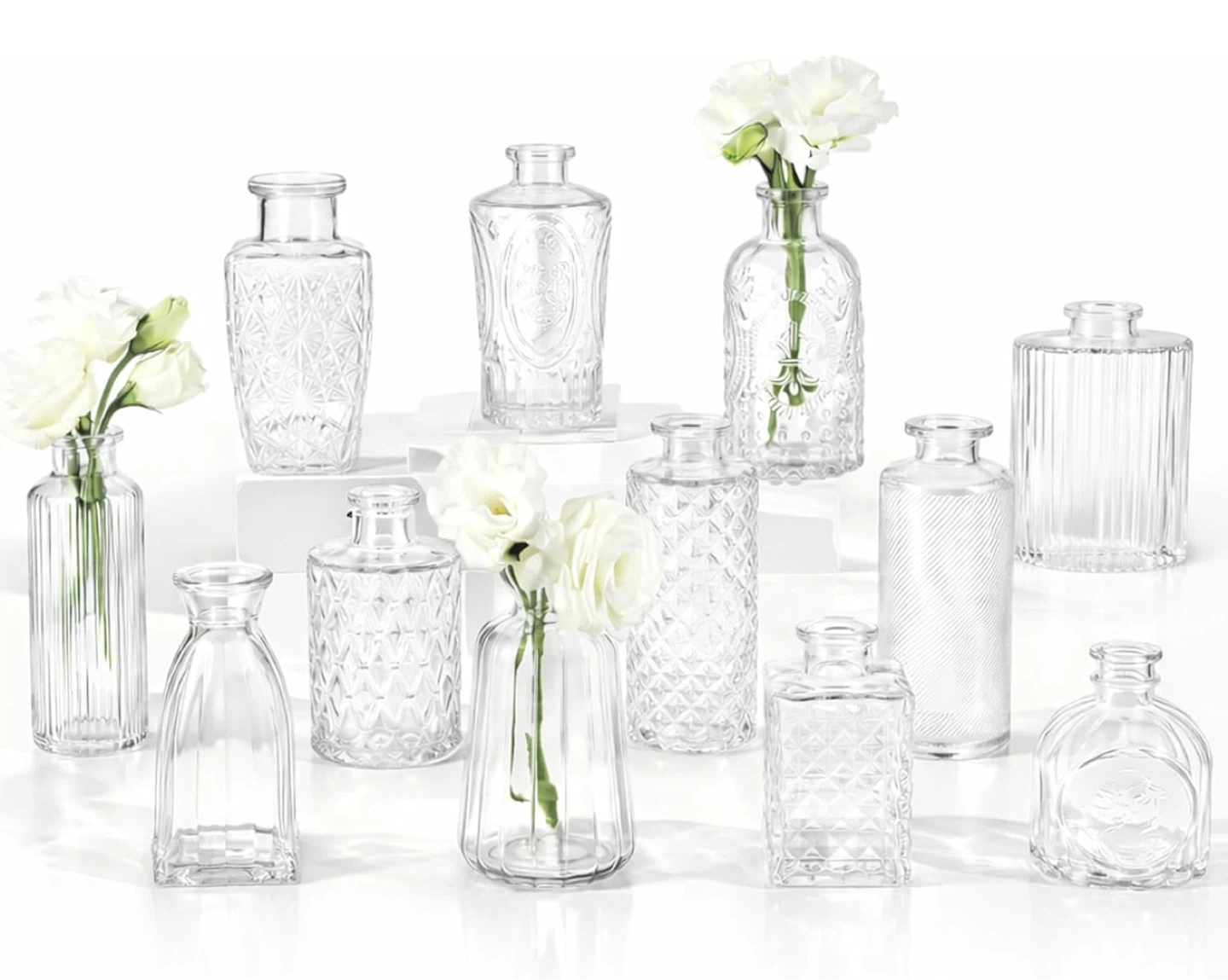 Small Clear Bud Vases Bulk 12 Pack Mini Flower Glass Vases