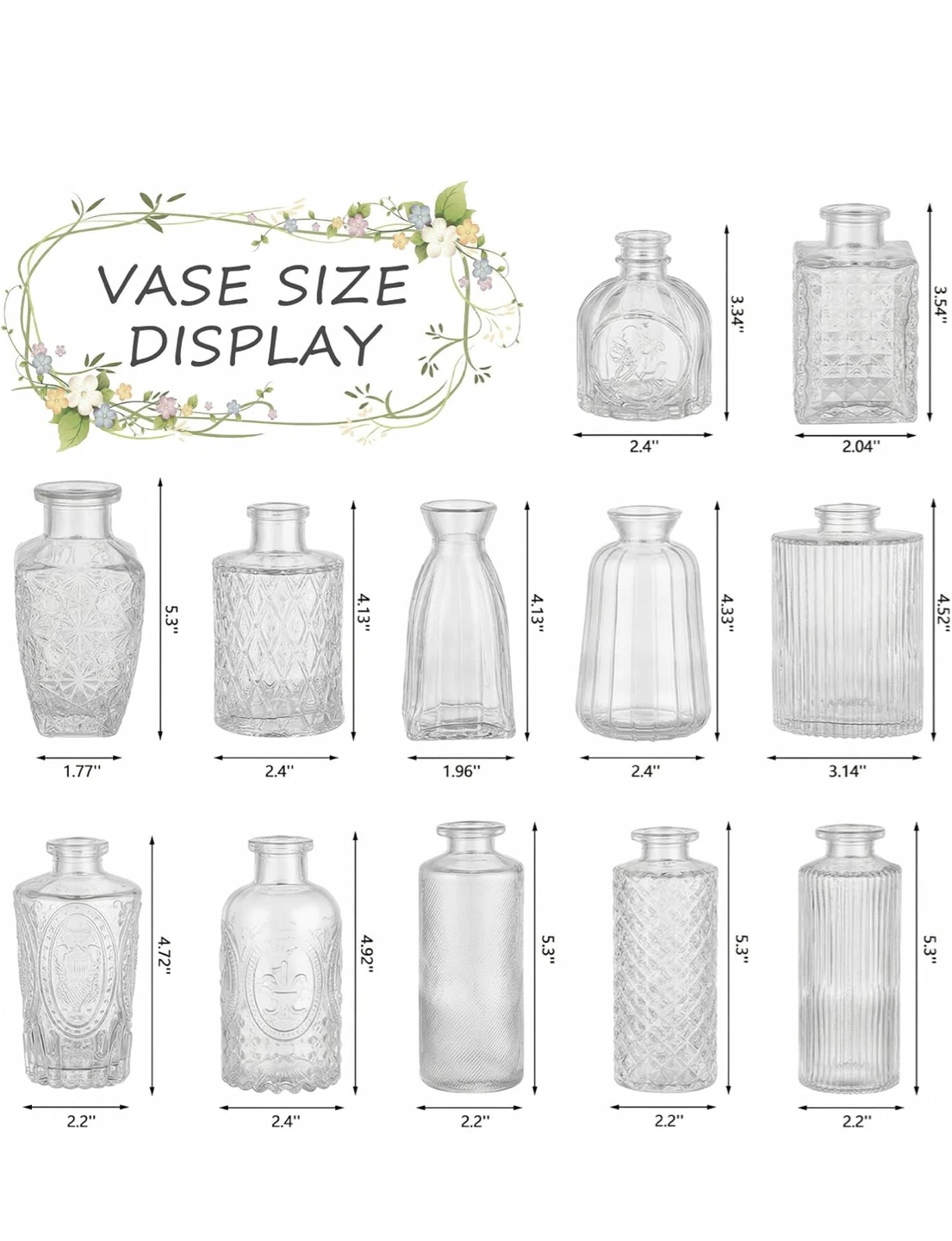 Small Clear Bud Vases Bulk 12 Pack Mini Flower Glass Vases - photo 2