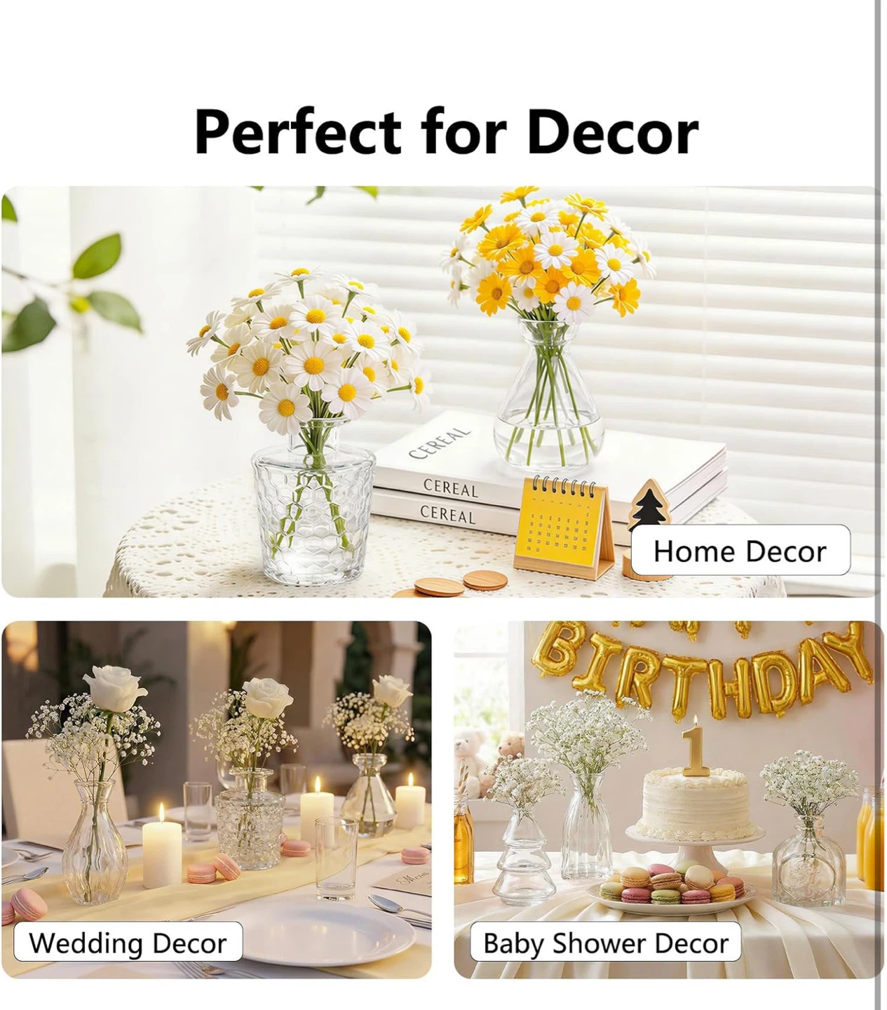 Small Clear Bud Vases Bulk 12 Pack Mini Flower Glass Vases - photo 4