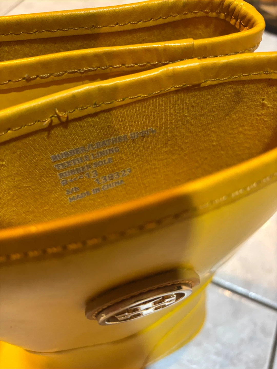 Tory Burch Yellow Rubber Rain Boots
