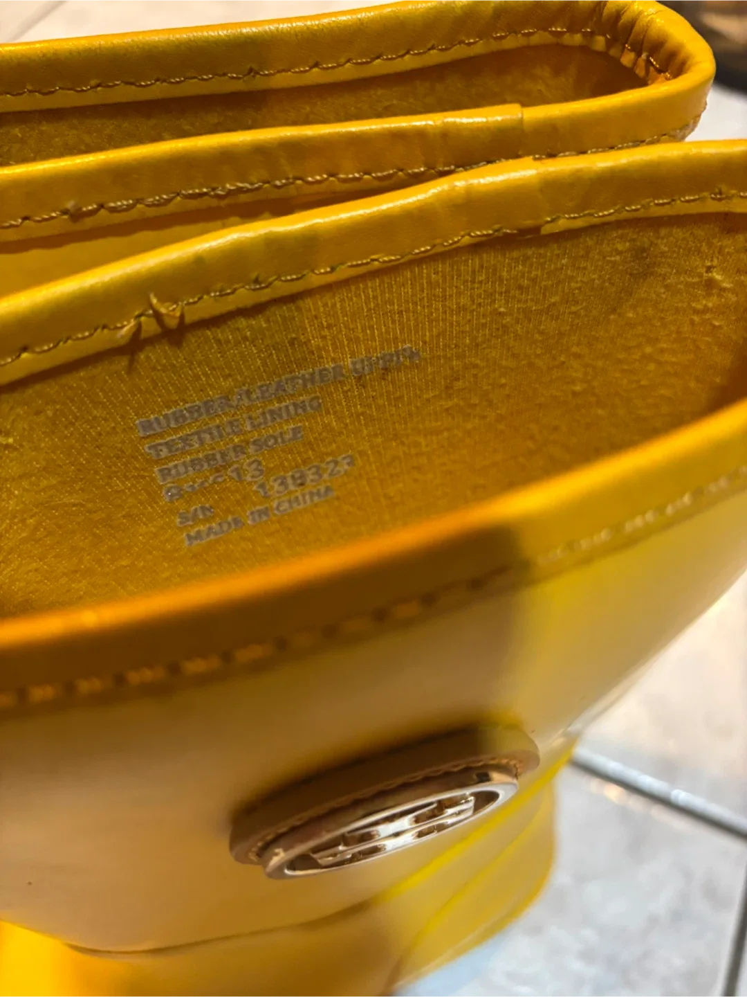 Tory Burch Yellow Rubber Rain Boots