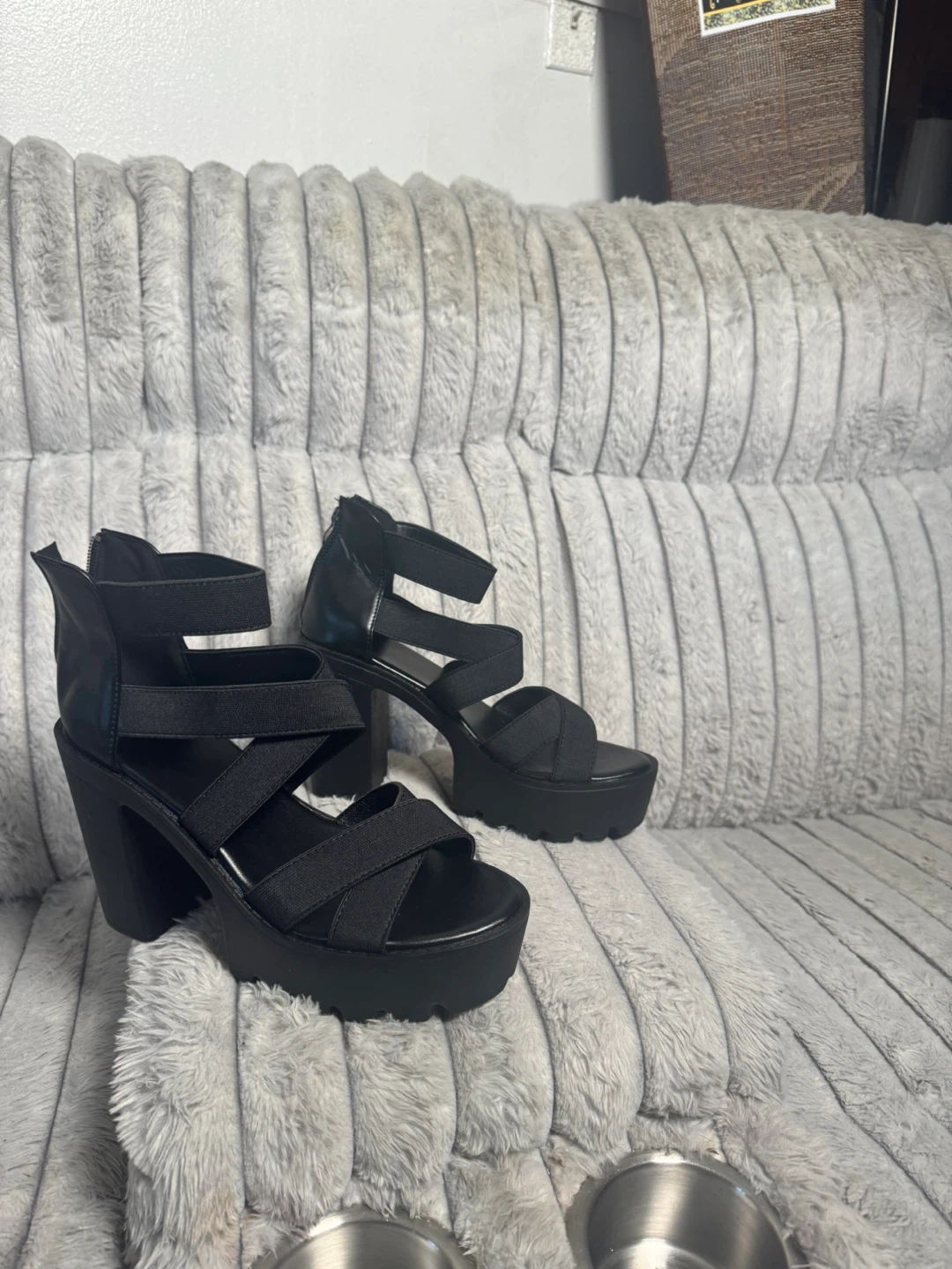 Black Platform Block Heel Sandals - photo 5