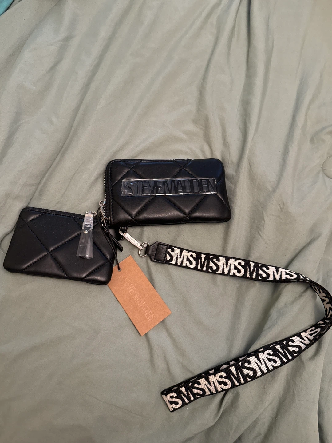 Steve Madden Quilted Black Coin Purses (2-piece set)