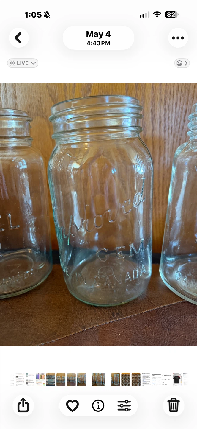 24 Vintage Quart Canning Jars. - photo 5