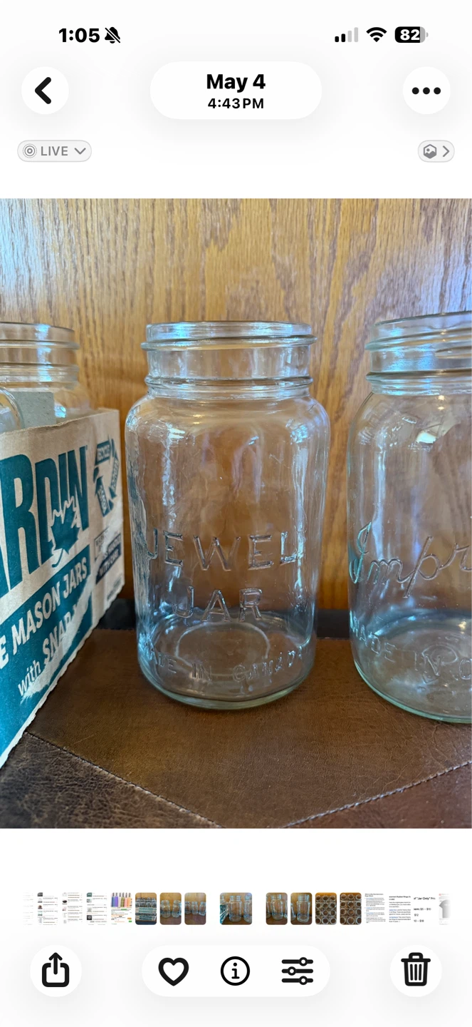 24 Vintage Quart Canning Jars. - photo 4