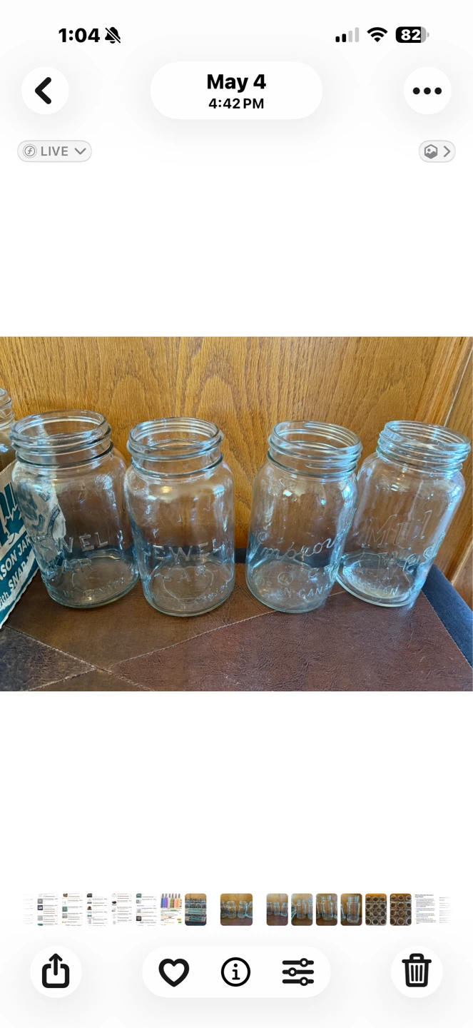 24 Vintage Quart Canning Jars. - photo 2