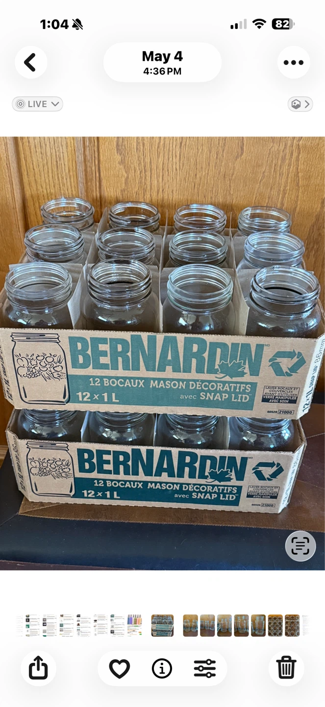 24 Vintage Quart Canning Jars.