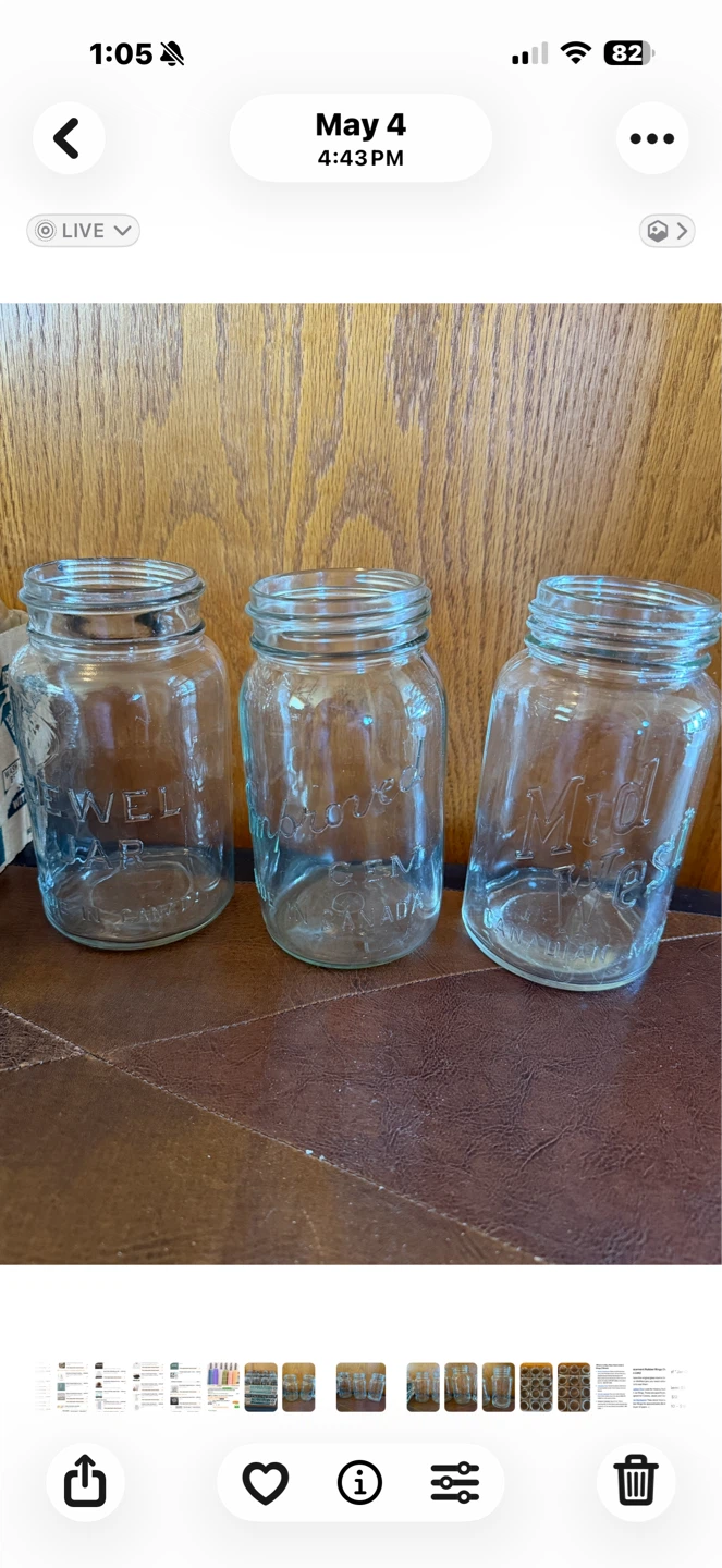 24 Vintage Quart Canning Jars. - photo 3