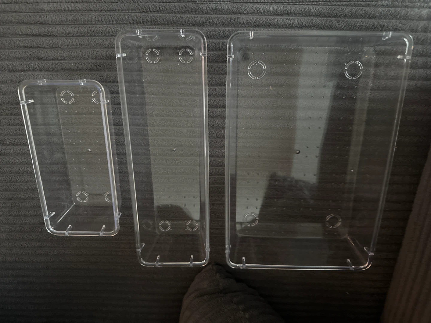 Set of 3 Clear Plastic Storage Bins