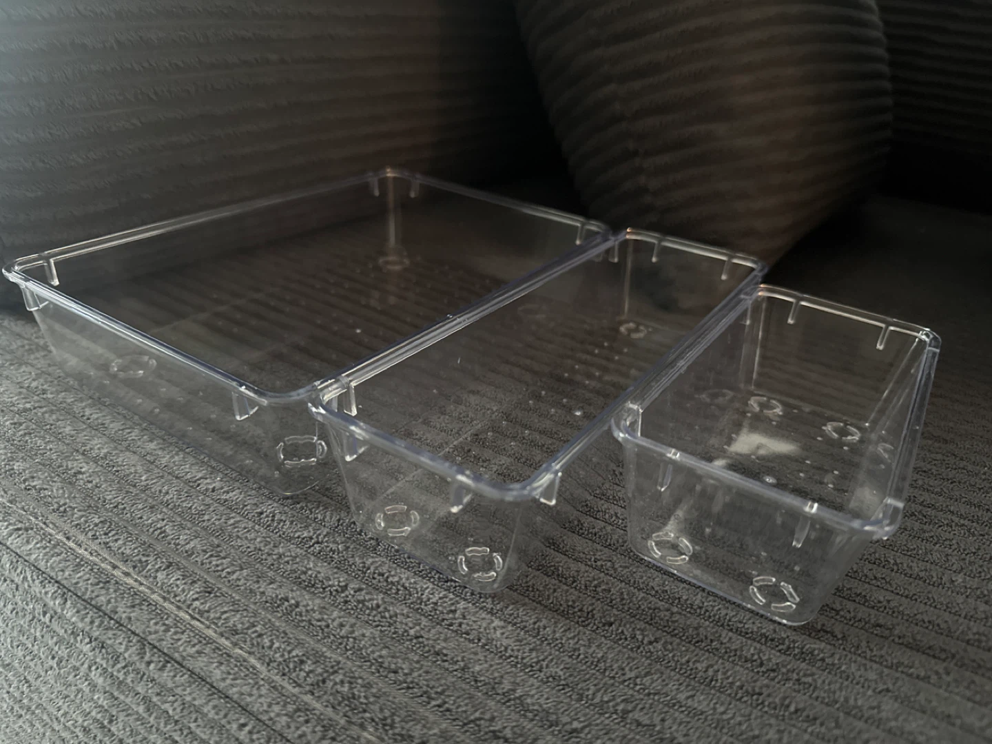 Set of 3 Clear Plastic Storage Bins - photo 3
