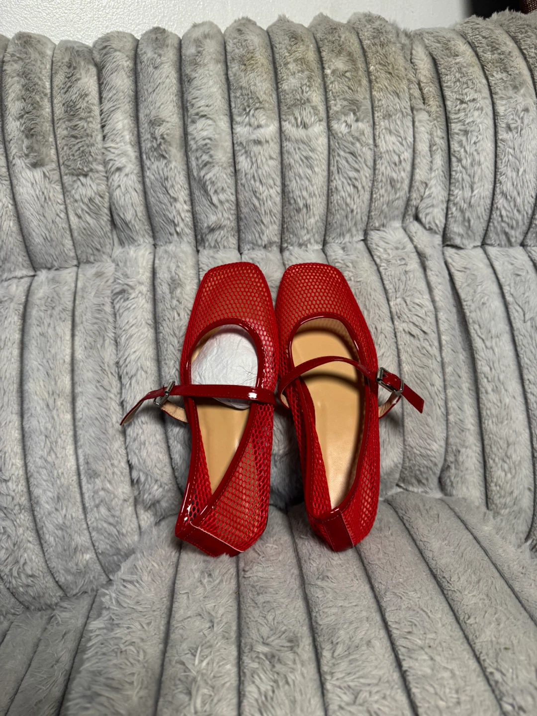 Red Mesh Ballet Flats - photo 4
