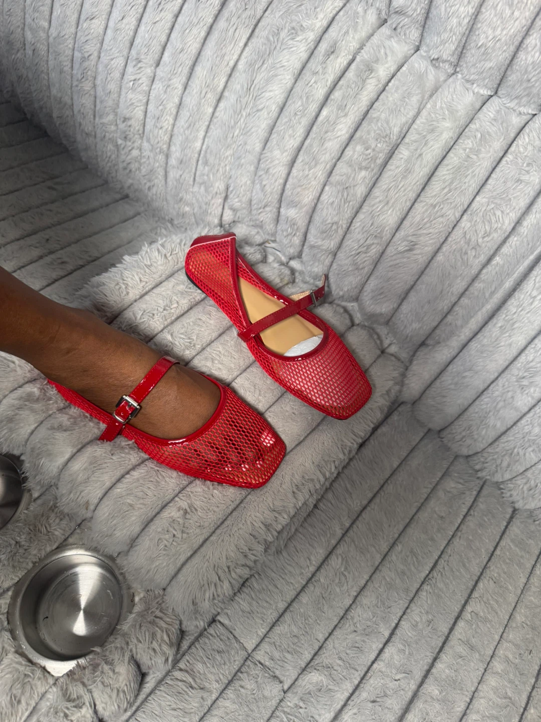 Red Mesh Ballet Flats - photo 2