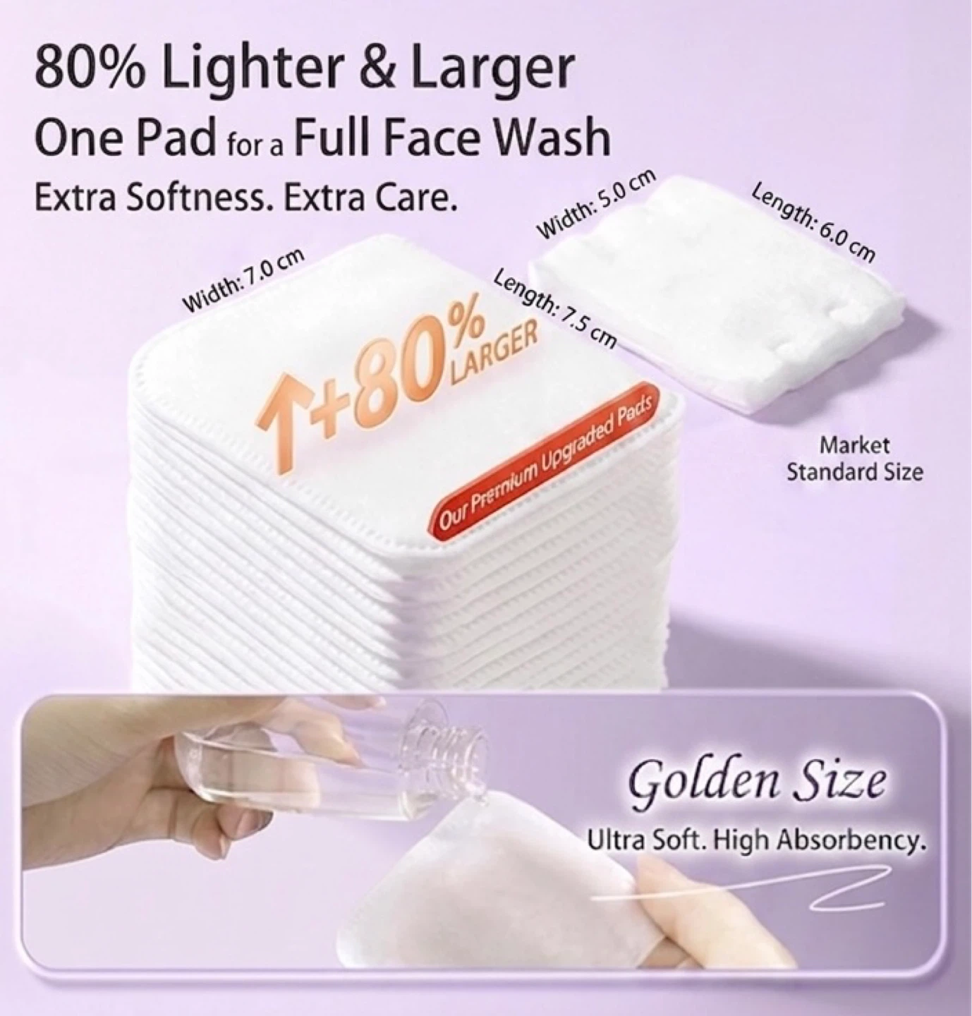 ☁️ Soft Facial Cotton Pads (150pcs) - Brand New! - photo 3