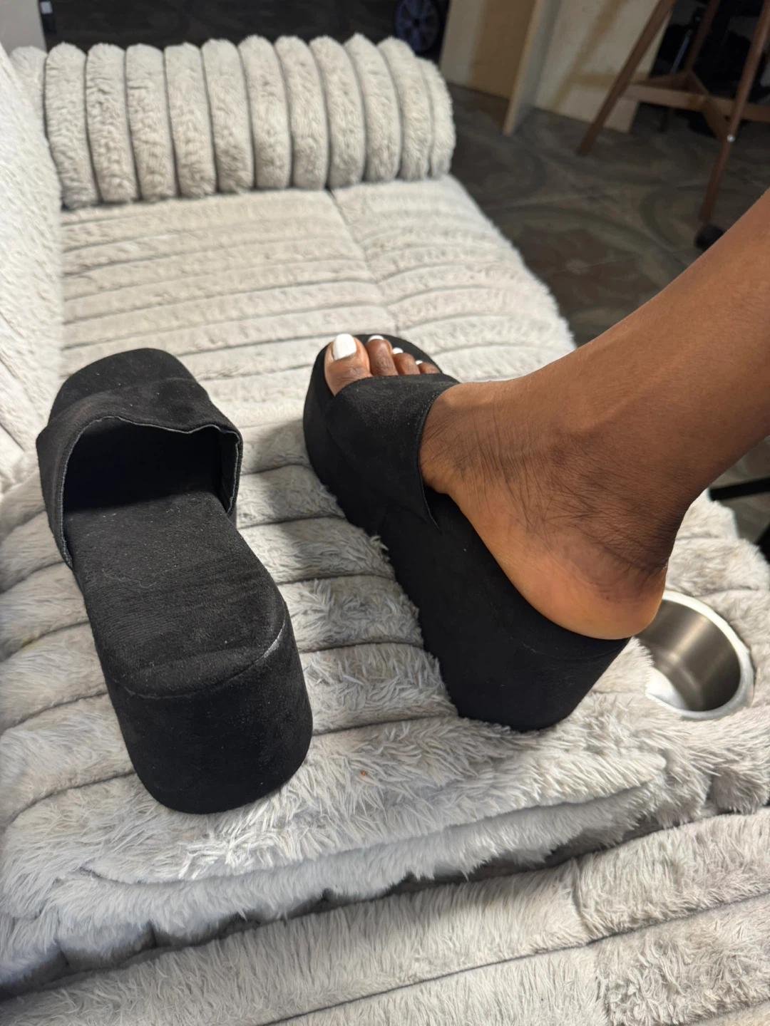 Black Suede Platform Wedge Sandals - photo 3