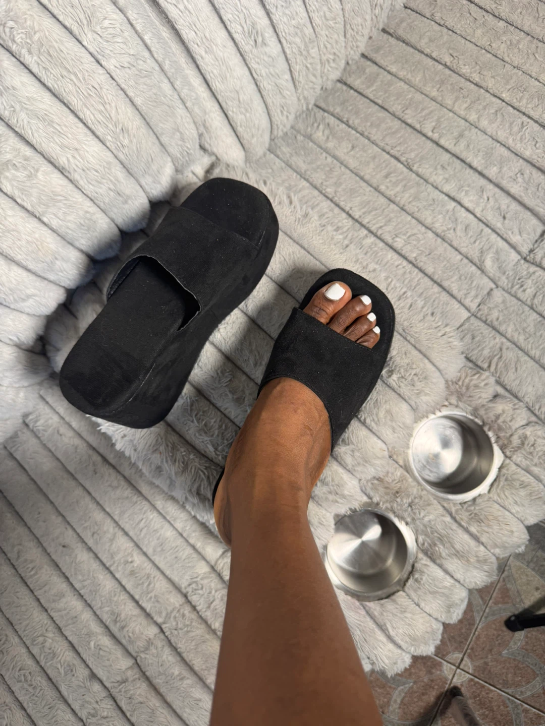 Black Suede Platform Wedge Sandals - photo 4