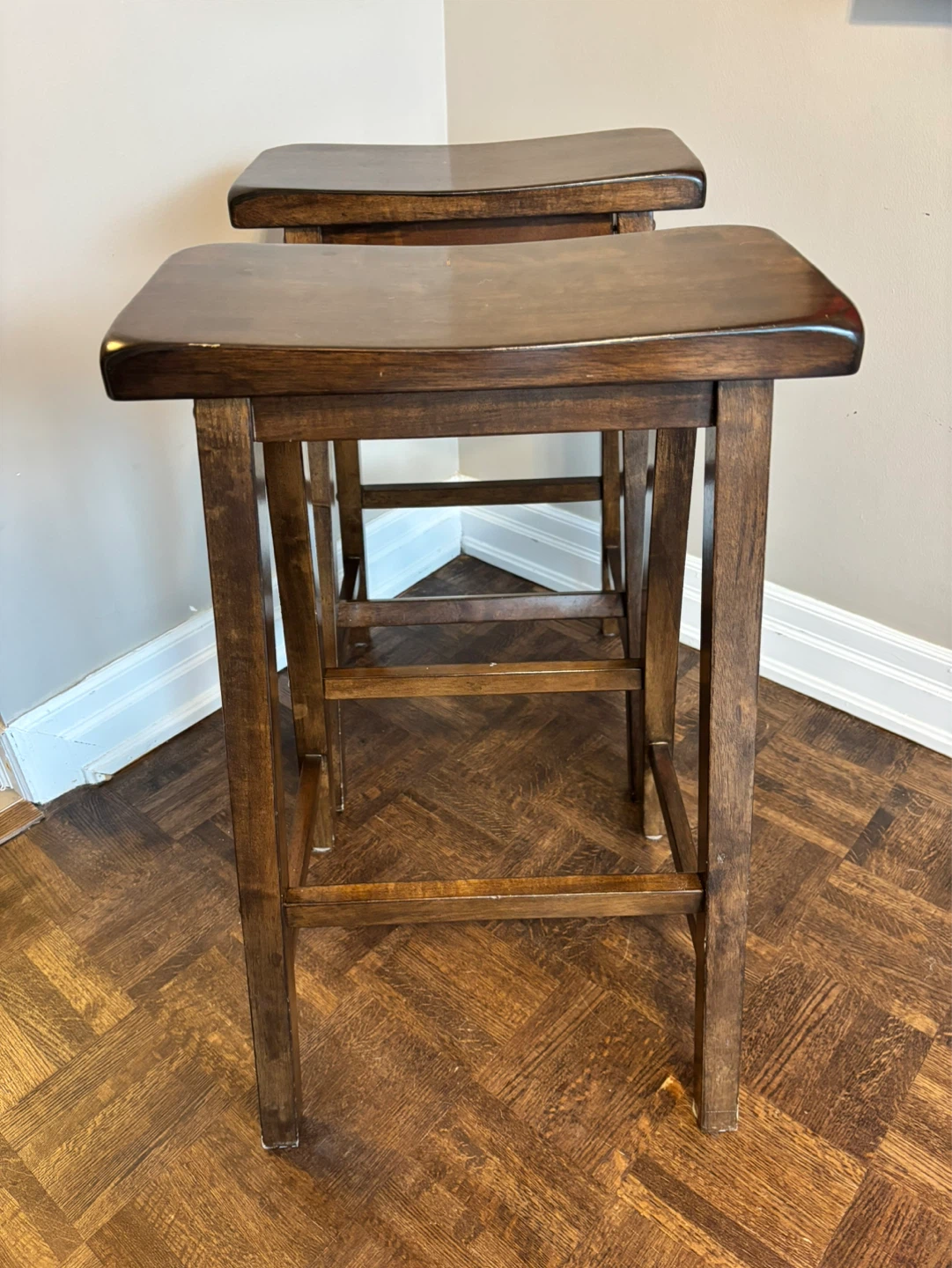 Solid Wood Backless Stool