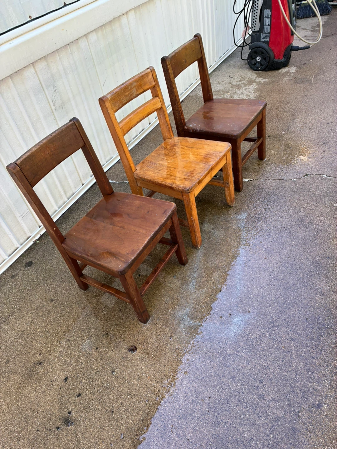 Set of 3 Wooden Chairs