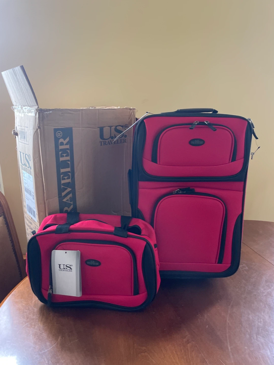 US Traveler 2-Piece Softside Luggage Set - Red