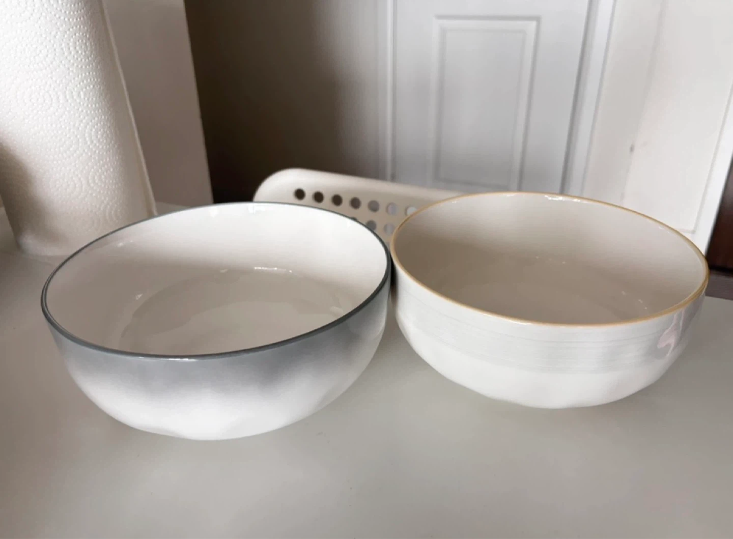 Pair of 8” Ceramic Salad / Noodle Bowl - High Capacity