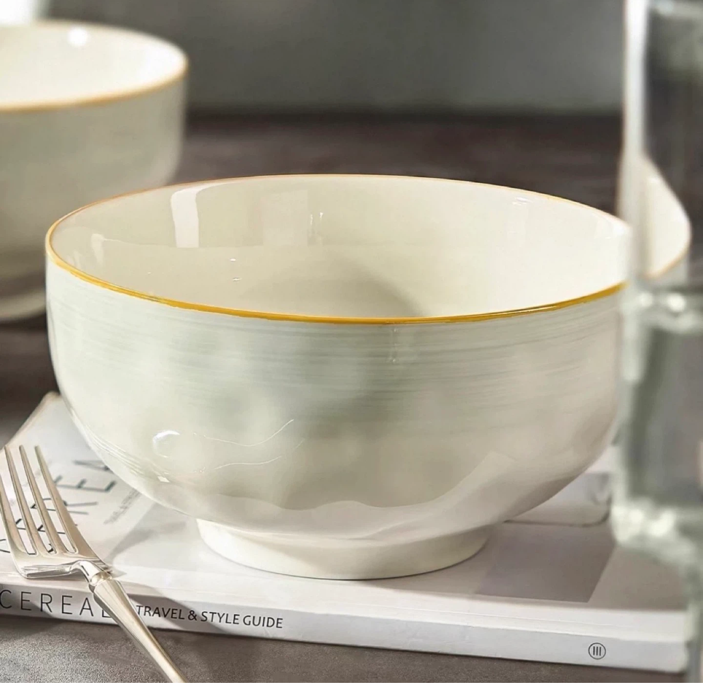 Pair of 8” Ceramic Salad / Noodle Bowl - High Capacity - photo 2