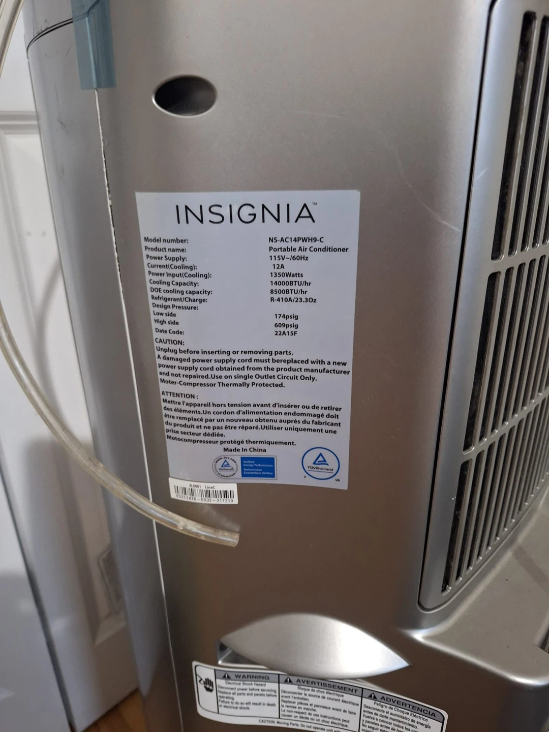 Insignia Portable Air Conditioner 14000 BTU - photo 3