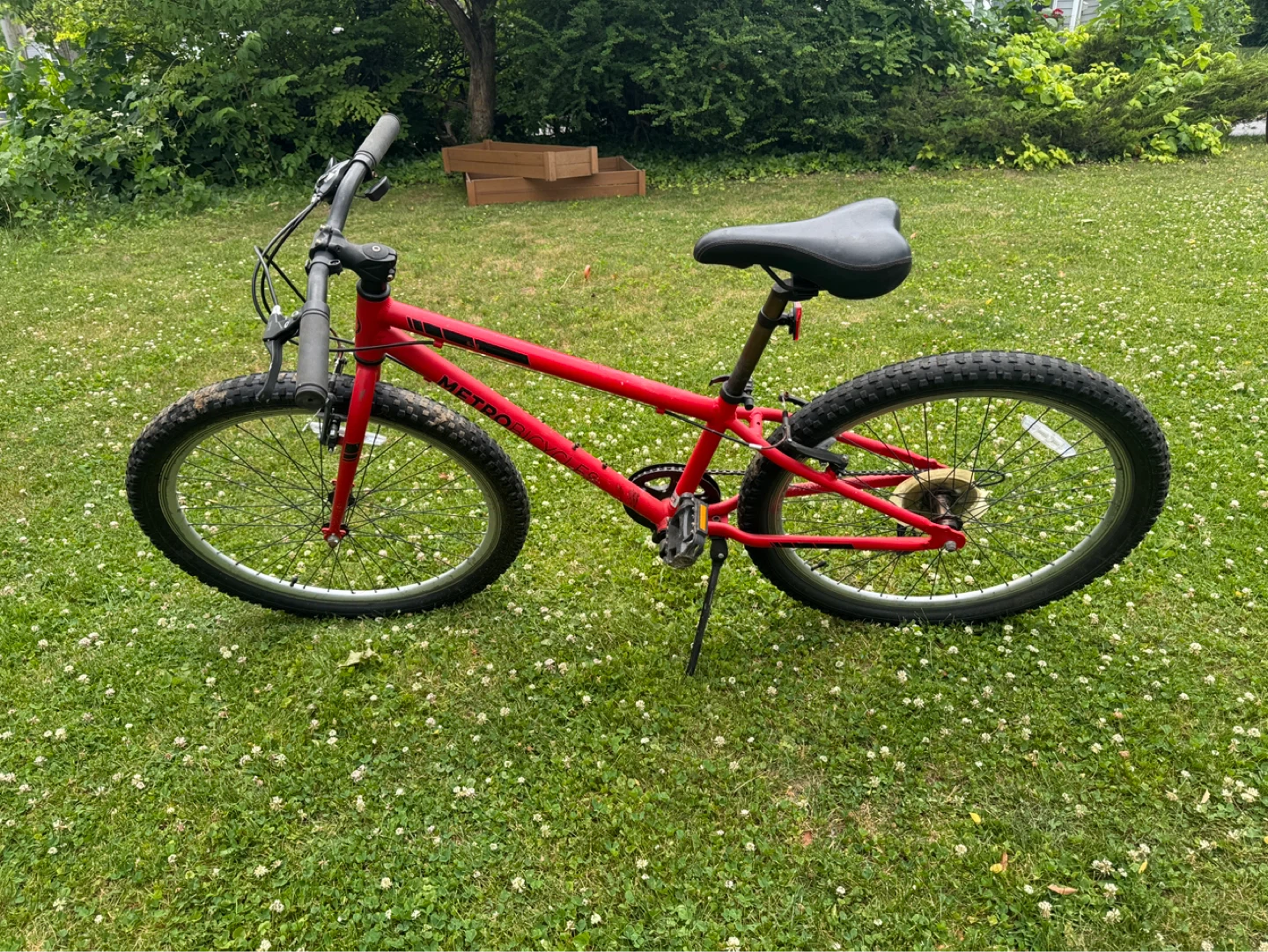 Red MetroBicycles Mountain Bike with 8-Speed Gears