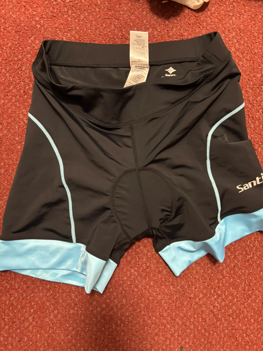 Santic Cycling Shorts - Black/Light Blue - Size M