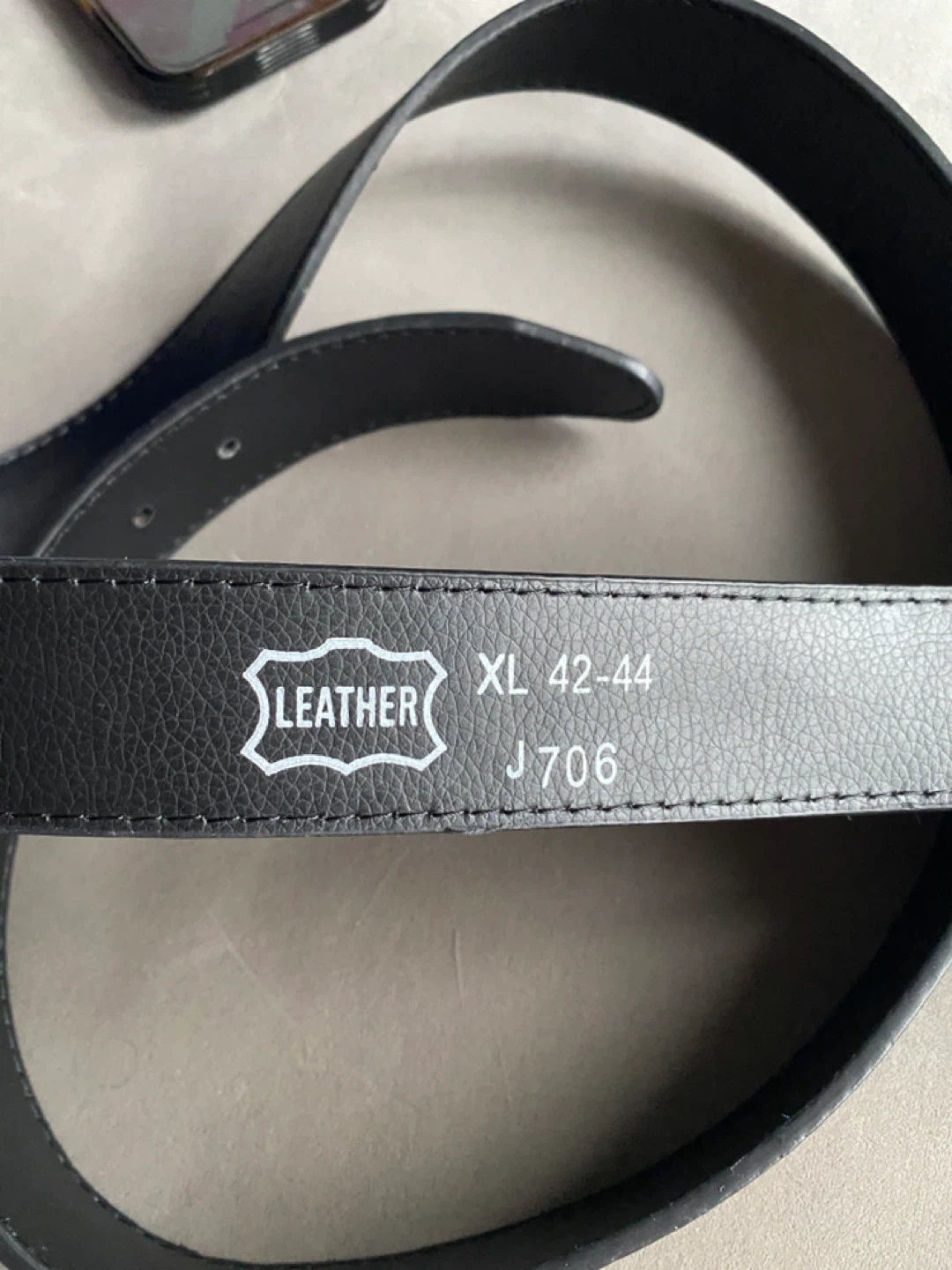 Black Genuine Leather Belt with G Buckle - XL - photo 3