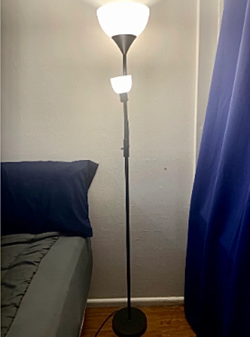 Black Floor Lamp with Adjustable Reading Light - photo 2