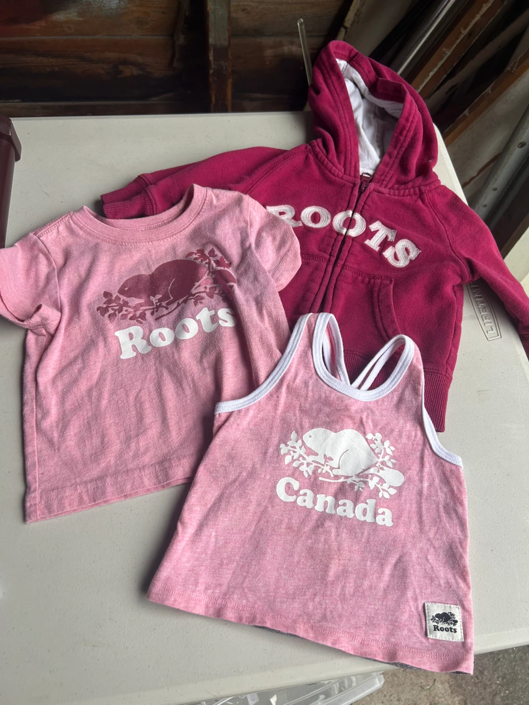 Roots Girls Clothing Bundle - Pink T-shirt, Tank Top, Hoodie