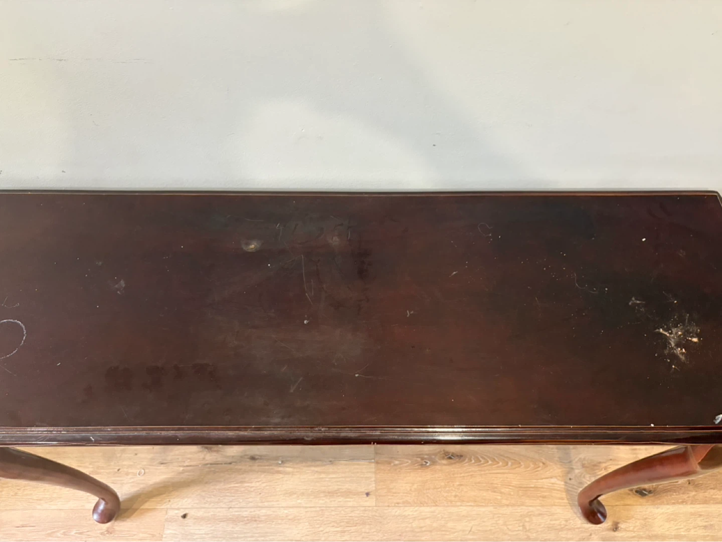 Dark Wood Console Table with Drawer - photo 2