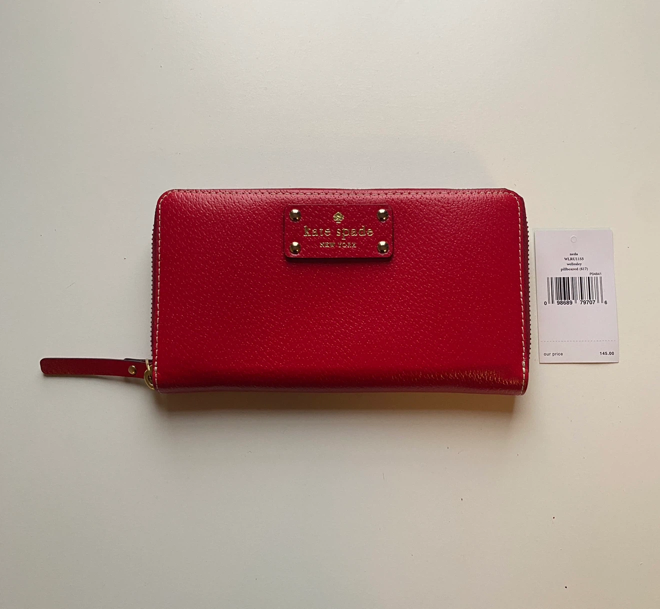 Kate Spade Neda Wellesley Red Zip Around Wallet