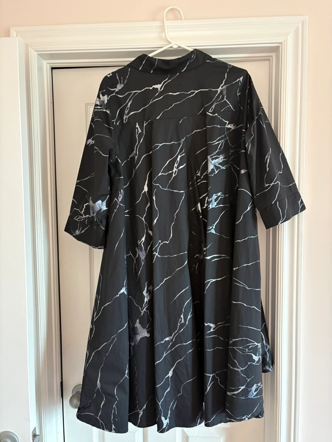 Red Coral Black Marble Print Button-Up Shirt XL - photo 3