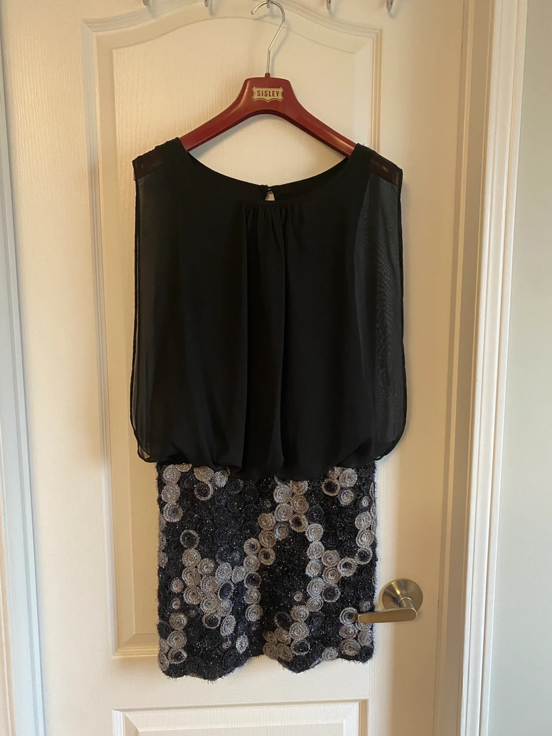 Rubber Duck Dress Black Silver Sequins Size S