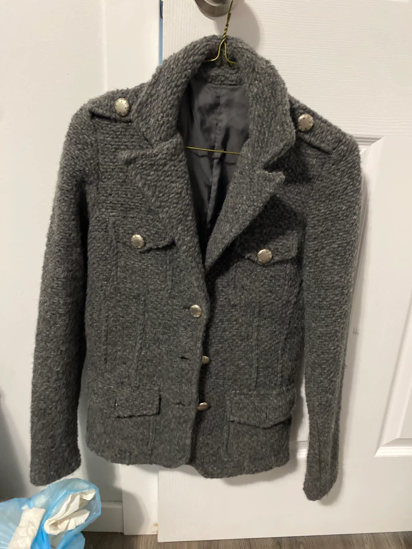 Grey woolly spring jacket