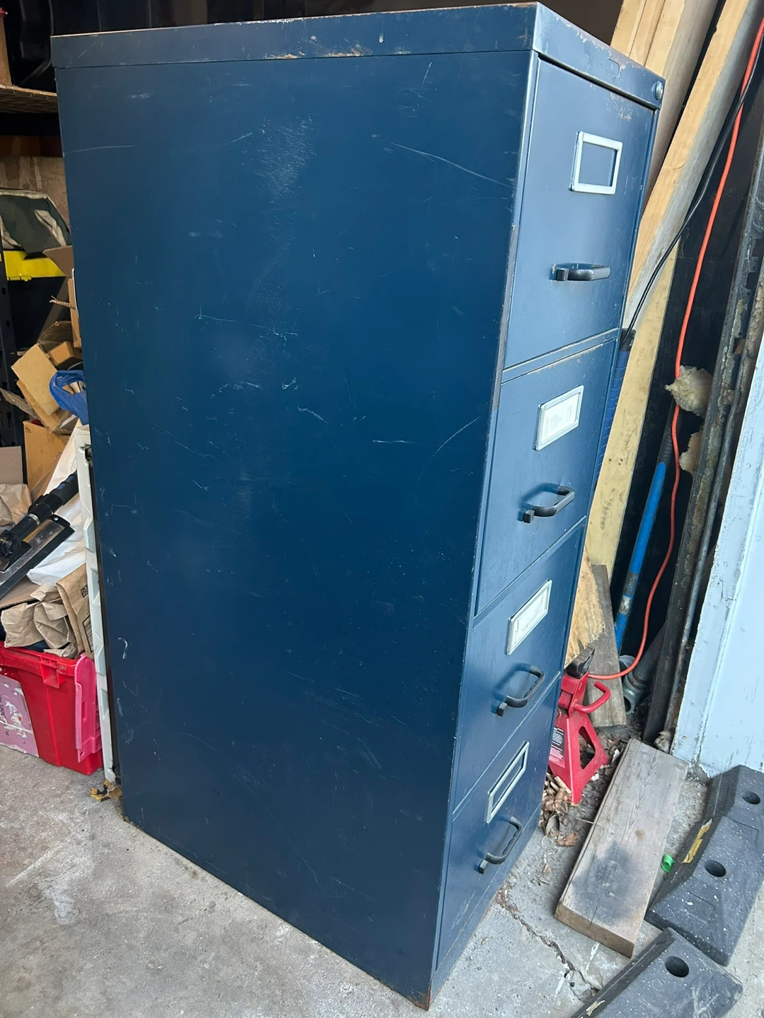 Blue 4-Drawer Metal Filing Cabinet - photo 2
