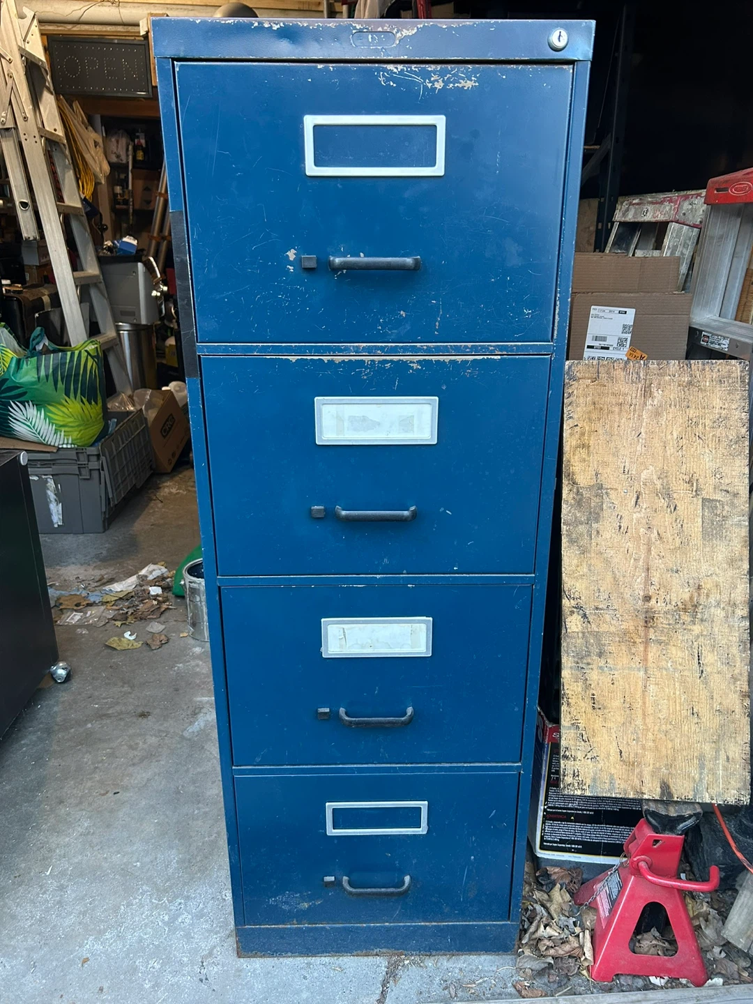 Blue 4-Drawer Metal Filing Cabinet