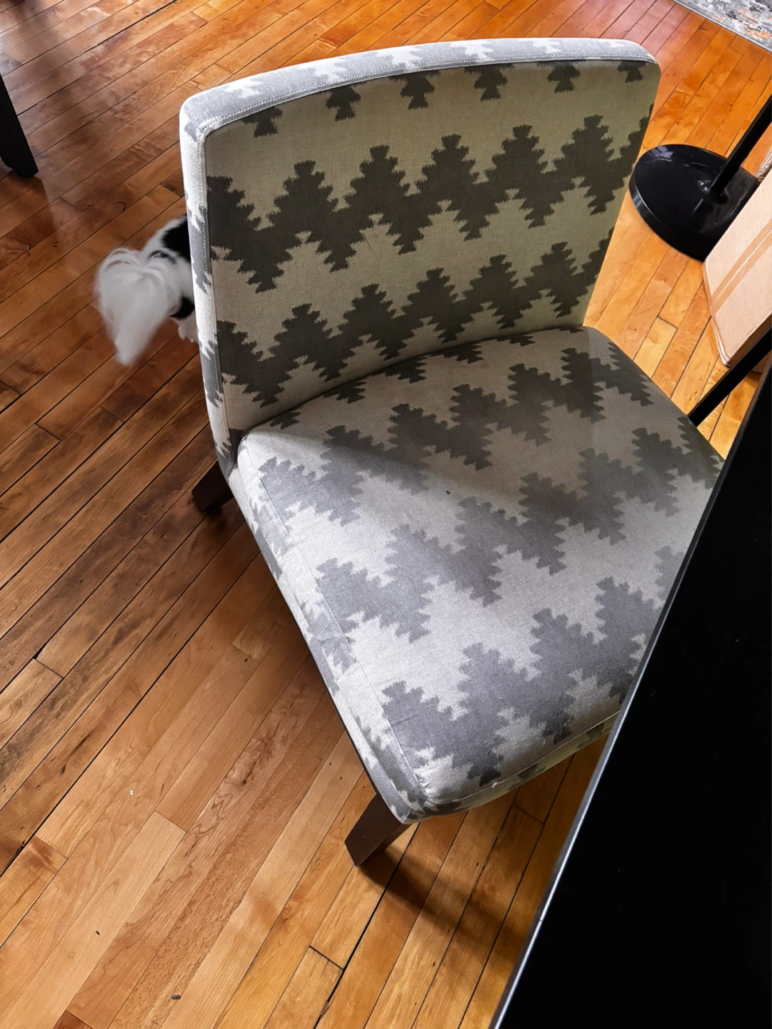 Black Desk with Fabric Magazine Holder & upholstered chair - photo 2