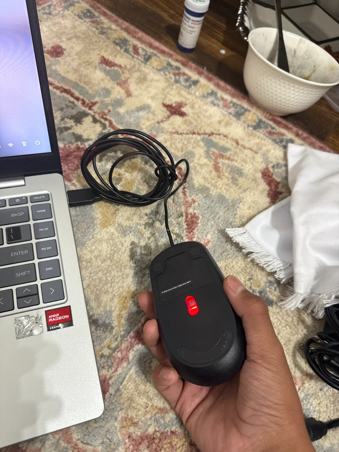 Black Wired Computer Mouse
