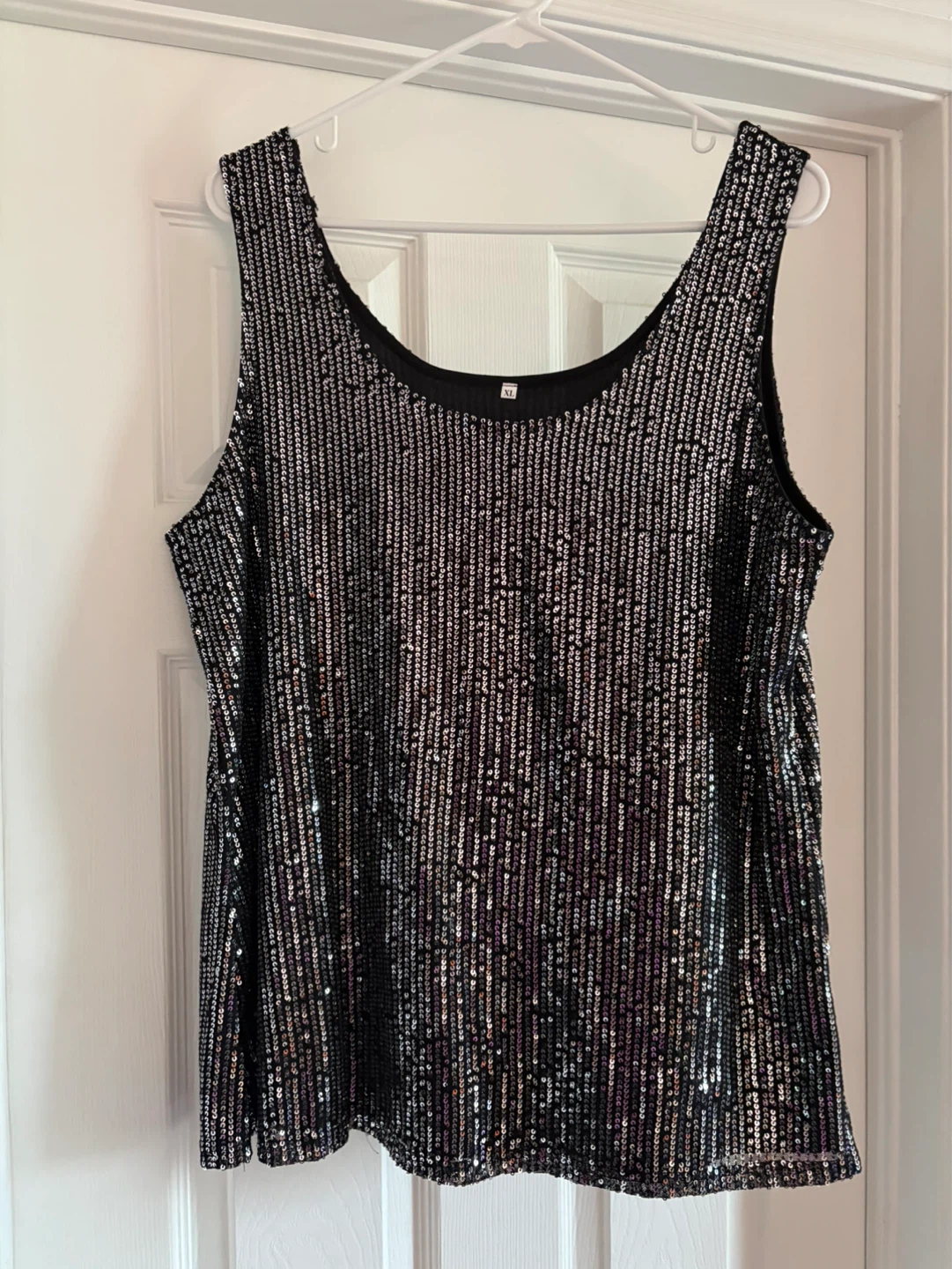 Sparkly Sequin Tank Top - Black