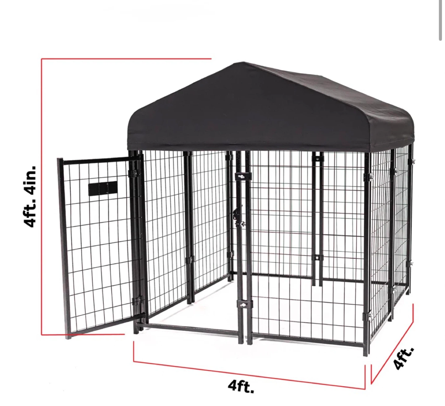 4ft x 4ft x 4ft Outdoor Dog Kennel with Cover - photo 4