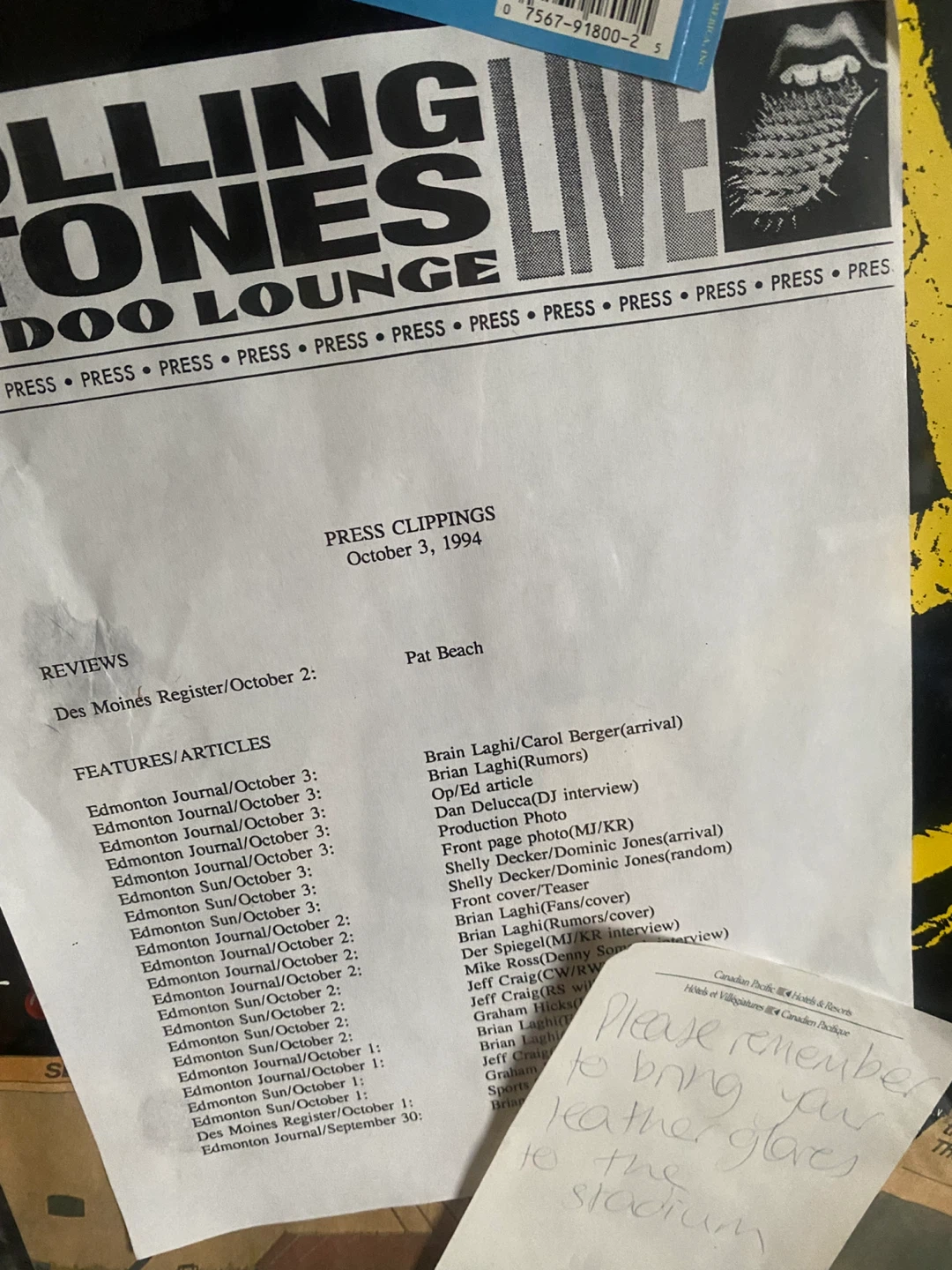 HUGE 5.5 ft Vintage Rolling Stones 1994 Edm Concert Shadow Box - photo 3