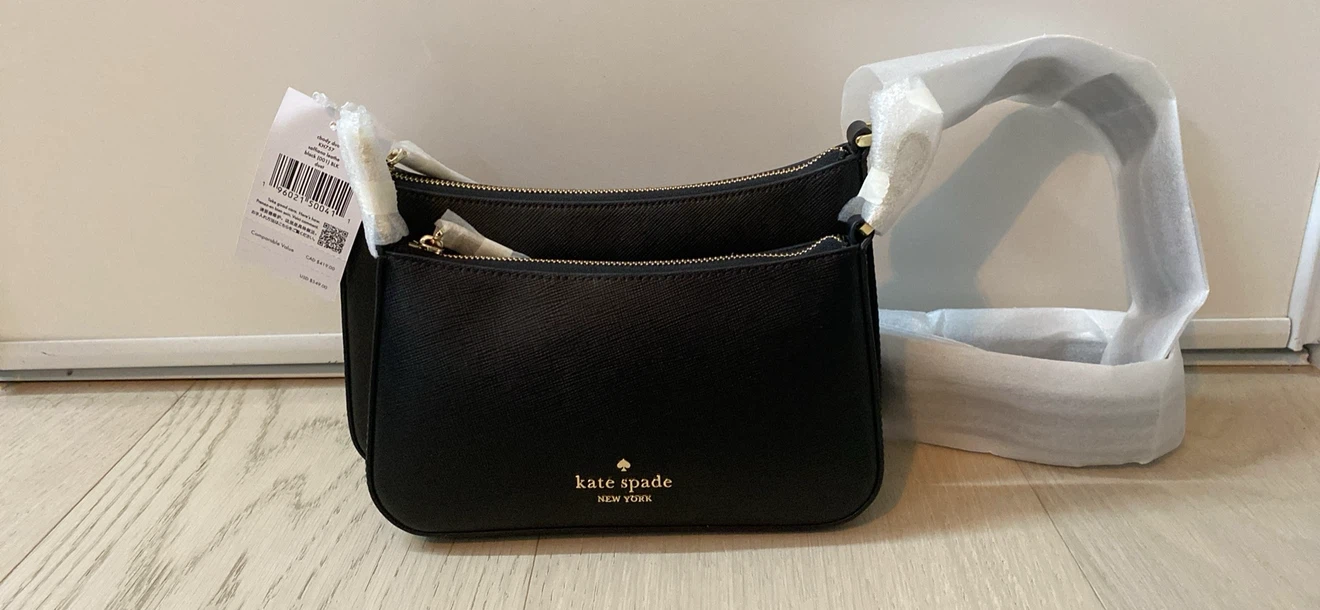 Kate Spade Cbody Duo KH757 Saffiano Leather Black Crossbody Bag
