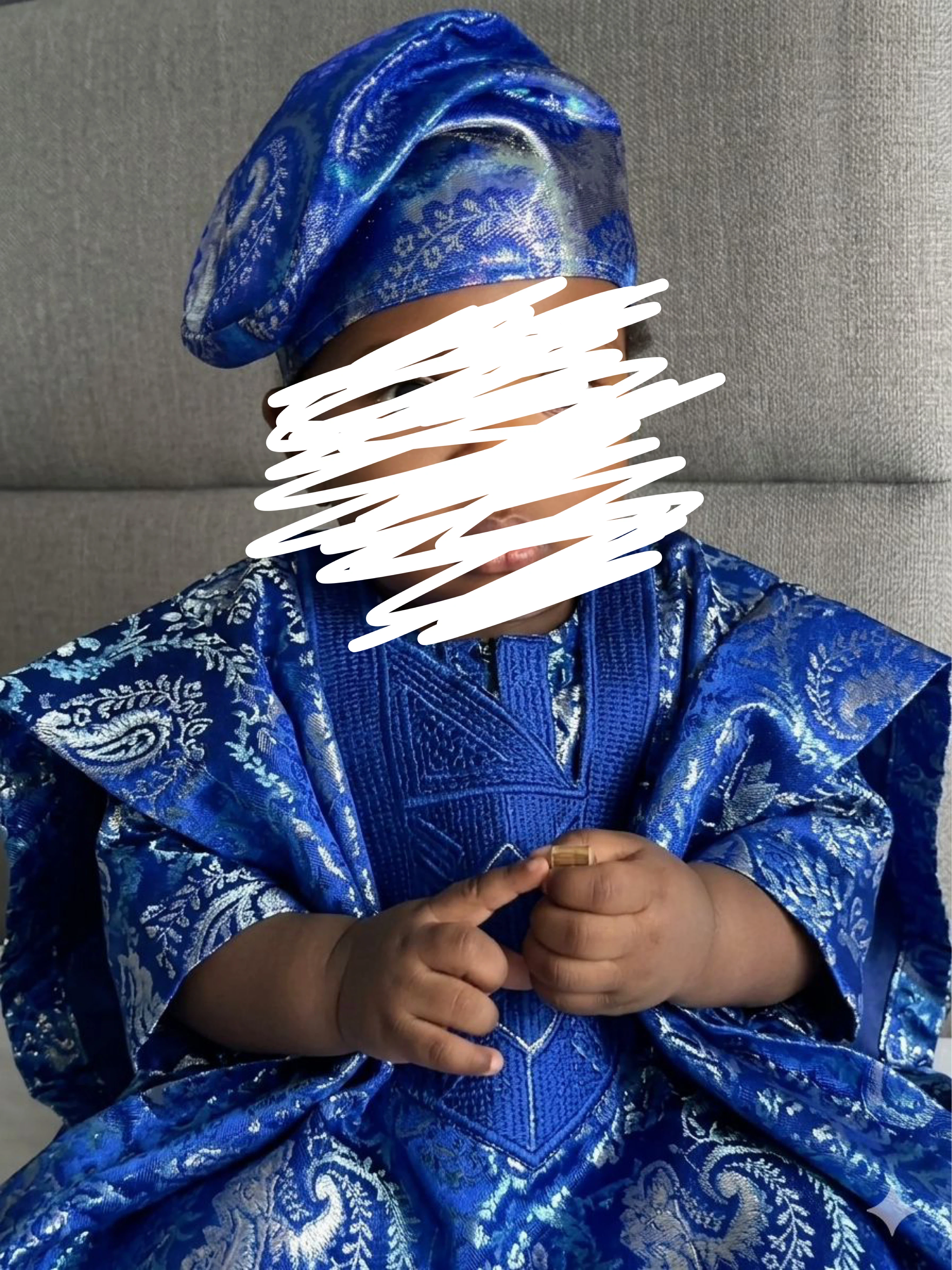Set of 6 damask Nigerian fila for kids