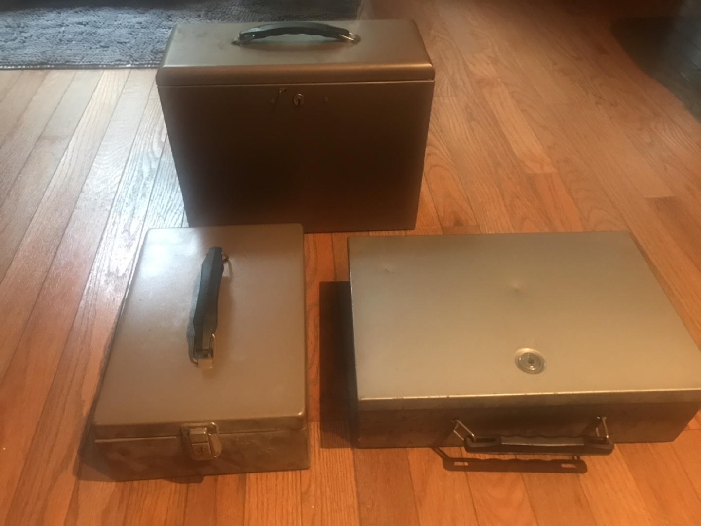 Set of 3 Metal Lock Boxes - Tool Boxes